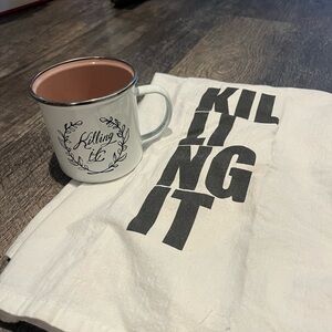 “Killing It” Tea towel and Mug set